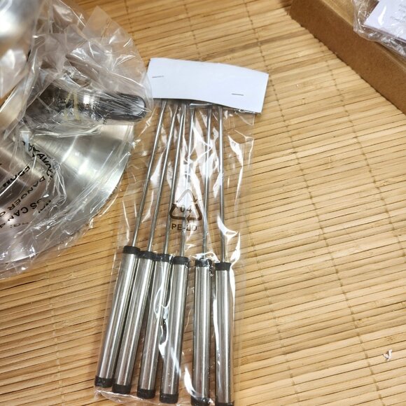 Fondue Set Swissmar Arosa Stainless Steel 11 Piece Meat Cheese Chocolate New - Picture 6 of 12